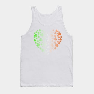 St Patrick's Day Irish Tricolour Flag Shamrock Heart Tank Top